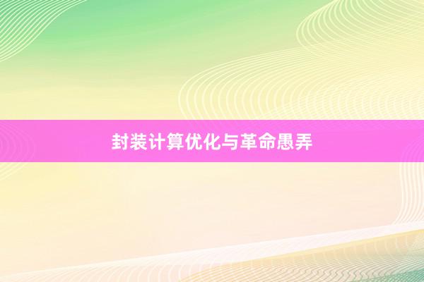 封装计算优化与革命愚弄